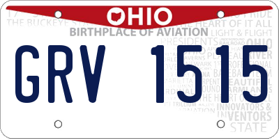 OH license plate GRV1515