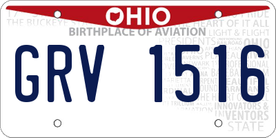 OH license plate GRV1516