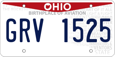 OH license plate GRV1525