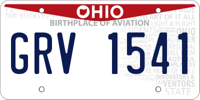 OH license plate GRV1541
