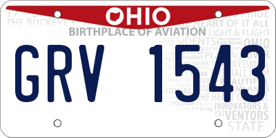 OH license plate GRV1543