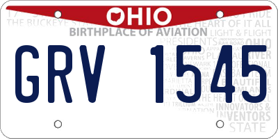 OH license plate GRV1545
