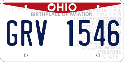 OH license plate GRV1546