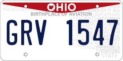 OH license plate GRV1547