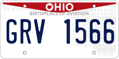 OH license plate GRV1566