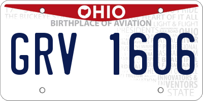 OH license plate GRV1606