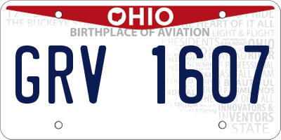 OH license plate GRV1607