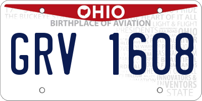 OH license plate GRV1608