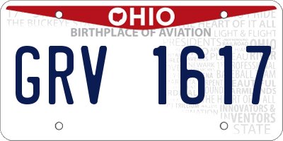 OH license plate GRV1617