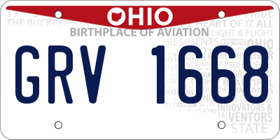 OH license plate GRV1668