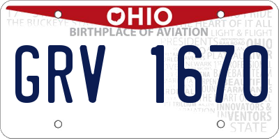 OH license plate GRV1670