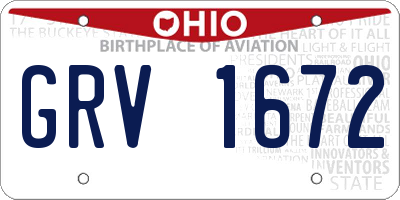 OH license plate GRV1672