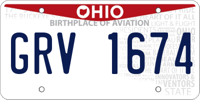 OH license plate GRV1674