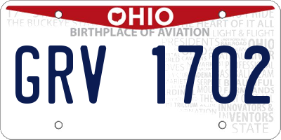 OH license plate GRV1702