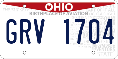 OH license plate GRV1704