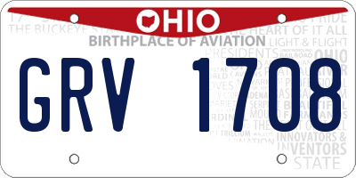 OH license plate GRV1708