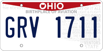 OH license plate GRV1711