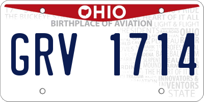 OH license plate GRV1714