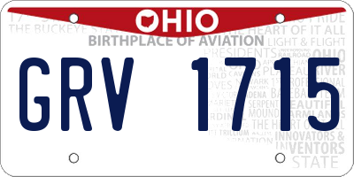 OH license plate GRV1715