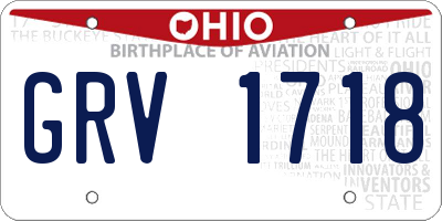 OH license plate GRV1718