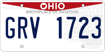 OH license plate GRV1723