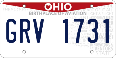 OH license plate GRV1731