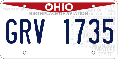OH license plate GRV1735