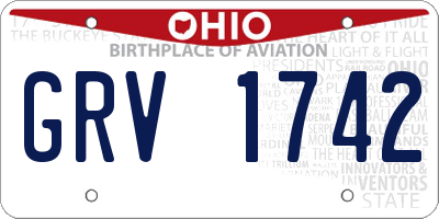 OH license plate GRV1742