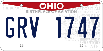 OH license plate GRV1747