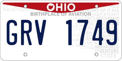 OH license plate GRV1749
