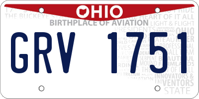 OH license plate GRV1751