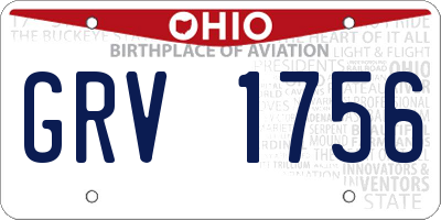 OH license plate GRV1756