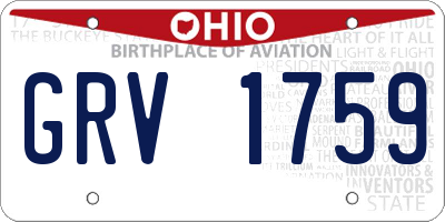 OH license plate GRV1759