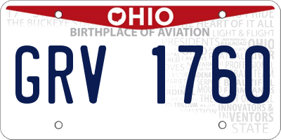 OH license plate GRV1760