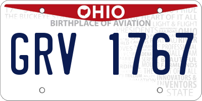 OH license plate GRV1767