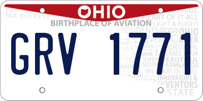 OH license plate GRV1771