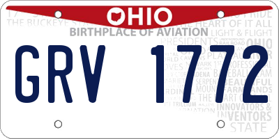 OH license plate GRV1772