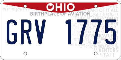 OH license plate GRV1775