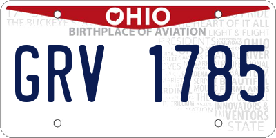 OH license plate GRV1785
