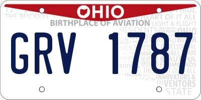OH license plate GRV1787