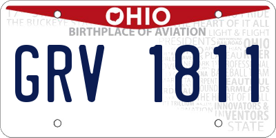 OH license plate GRV1811