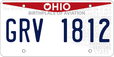 OH license plate GRV1812