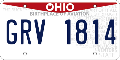 OH license plate GRV1814