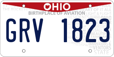 OH license plate GRV1823