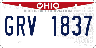 OH license plate GRV1837