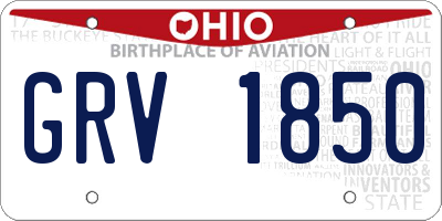 OH license plate GRV1850