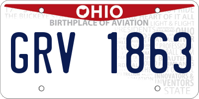 OH license plate GRV1863