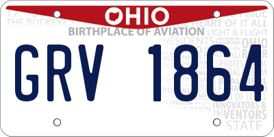 OH license plate GRV1864
