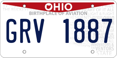 OH license plate GRV1887