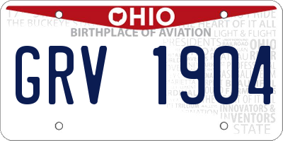 OH license plate GRV1904
